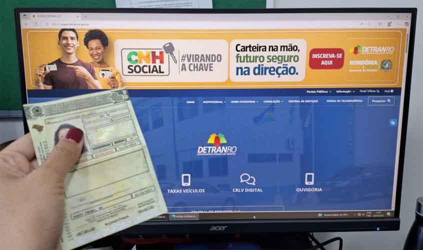 Detran-RO abre inscrições para CNH Social com 1.500 vagas gratuitas a partir desta sexta-feira