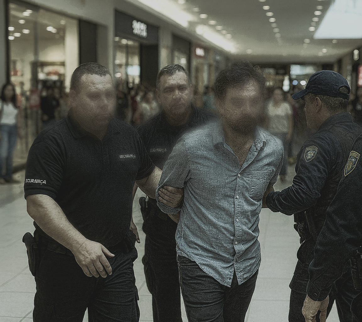 Homem de 36 anos foi detido pela Polícia Militar após comportamento inapropriado em lojas do shopping nesta quarta-feira (13 de agosto de 2025).
