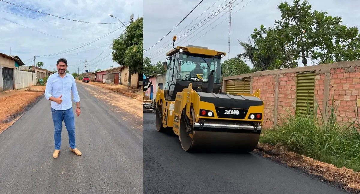 Márcio Pacele acompanha início da pavimentação no bairro Parque Amazônia
