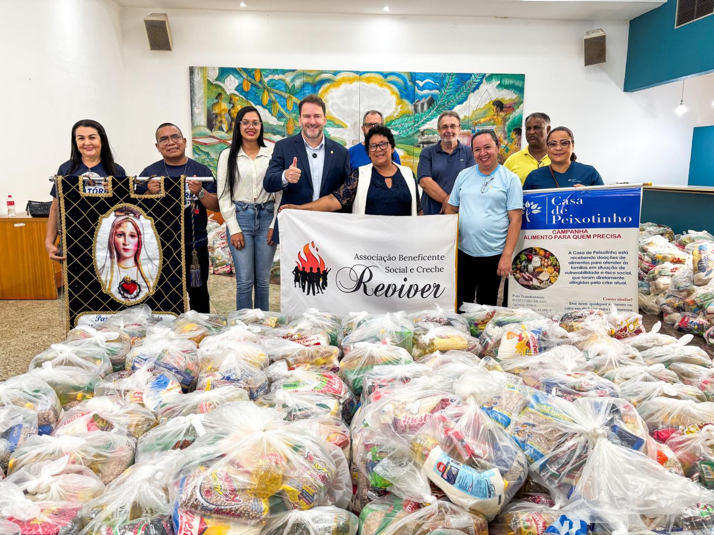 Assembleia Legislativa inicia entrega de 1.274 cestas básicas arrecadadas na 3ª Corrida da Democracia