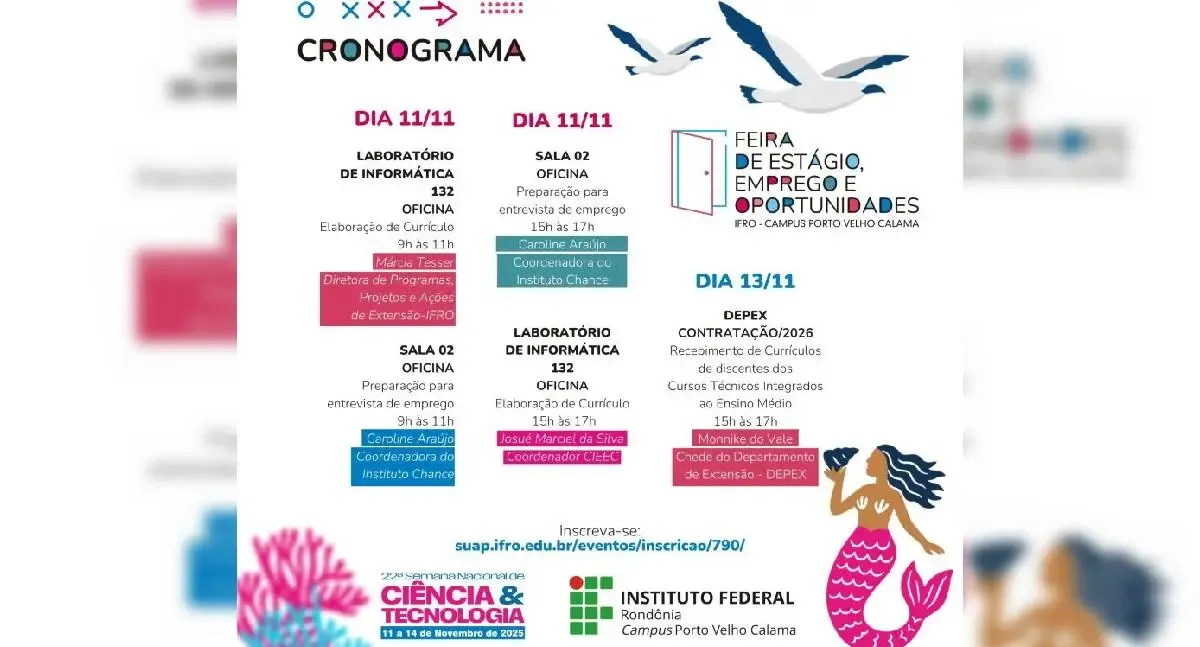 Feira de Estágio, Empregos e Oportunidades acontece paralelamente à Semana de Ciência e Tecnologia no Campus Calama