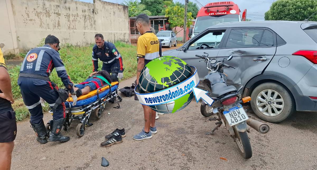 Motoboy fica ferido após colisão no Agenor de Carvalho