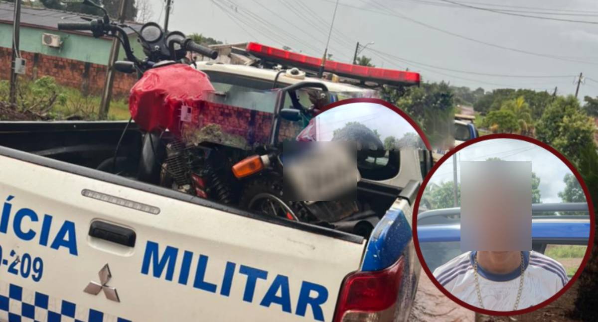 PM recupera moto e prende faccionado após acidente com viatura