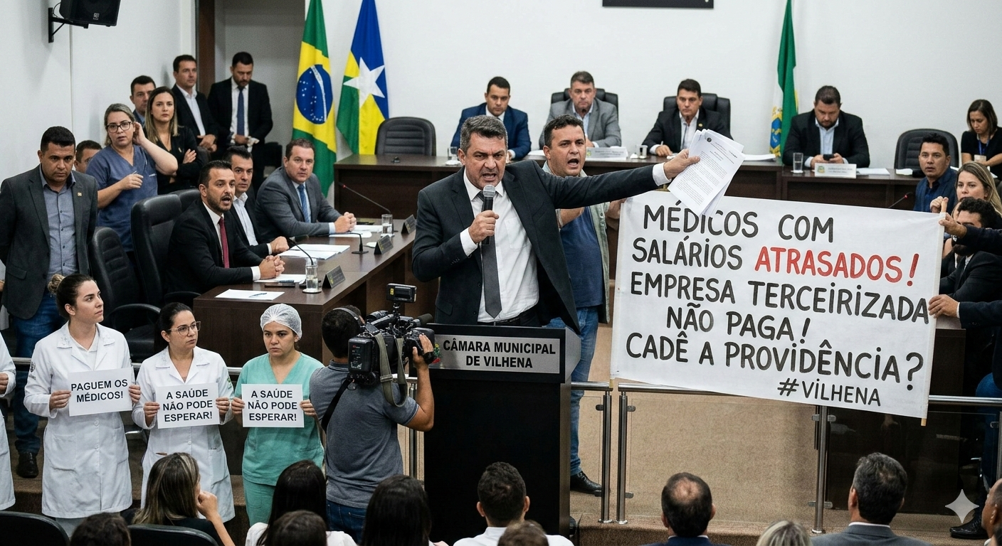 Vereador Eliton Costa denuncia atraso de pagamento a médicos por empresa terceirizada e cobra providências em Vilhena