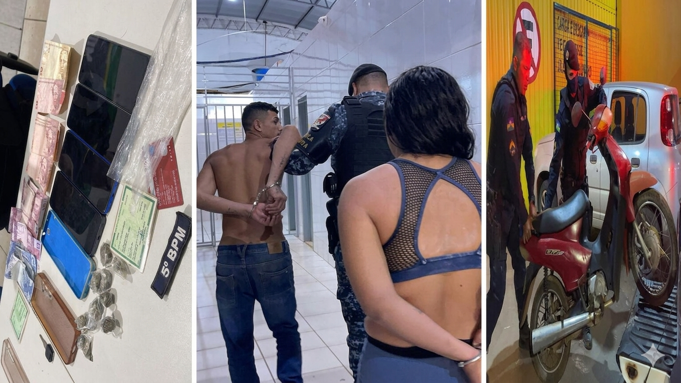 Casal é preso com moto roubada após vítima de assalto rastrear aparelho